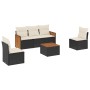 Set aus 6-teiligen Gartensofas und Kissen Kunstrattan schwarz von , Gartensets - Ref: Foro24-3227533, Preis: 363,56 €, Rabatt: %