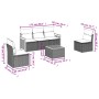 Set aus 6-teiligen Gartensofas und Kissen Kunstrattan schwarz von , Gartensets - Ref: Foro24-3227533, Preis: 363,56 €, Rabatt: %