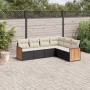 Set aus 6-teiligen Gartensofas und Kissen Kunstrattan schwarz von , Gartensets - Ref: Foro24-3227680, Preis: 403,04 €, Rabatt: %