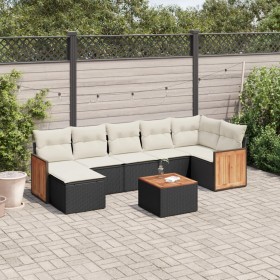 Set aus 8-teiligen Gartensofas und Kissen Kunstrattan schwarz von , Gartensets - Ref: Foro24-3227876, Preis: 531,98 €, Rabatt: %