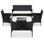 Set muebles de jardín y cojines 5 piezas ratán sintético negro de vidaXL, Conjuntos de jardín - Ref: Foro24-45893, Precio: 24...