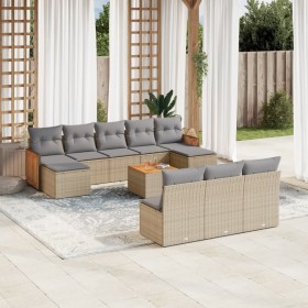 Set de sofás de jardín 11pzas con cojines ratán sintético beige de , Conjuntos de jardín - Ref: Foro24-3228075, Precio: 665,9...