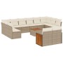 Set aus Gartensofas und Kissen 13 Stück synthetisches Rattan beige von , Gartensets - Ref: Foro24-3228130, Preis: 1,00 €, Rab...