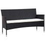 Set muebles de jardín y cojines 5 piezas ratán sintético negro de vidaXL, Conjuntos de jardín - Ref: Foro24-45893, Precio: 24...