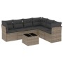 7-piece garden sofa set with gray PE rattan cushions by , Garden sets - Ref: Foro24-3249529, Price: 444,57 €, Discount: %