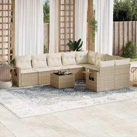 Garden sofa set with beige cushions, 10 pieces, made of synthetic rattan. by , Garden sets - Ref: Foro24-3252985, Price: 843,...