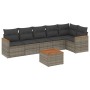 7-piece garden sofa set with gray PE rattan cushions by , Garden sets - Ref: Foro24-3258399, Price: 428,88 €, Discount: %