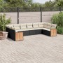 Set Gartensofas 10 Stück Kissen synthetisches Rattan schwarz von , Gartensets - Ref: Foro24-3228002, Preis: 648,81 €, Rabatt: %