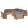 Garden furniture set, 14 pieces with beige synthetic rattan cushions. by , Garden sets - Ref: Foro24-3228215, Price: 1,00 €, ...