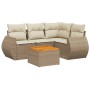 Garden sofa set with 5-piece synthetic rattan beige cushions by , Garden sets - Ref: Foro24-3224987, Price: 508,77 €, Discoun...