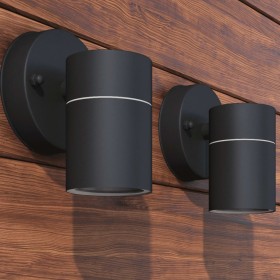 Outdoor wall lamp 2 pcs descending stainless steel by , Outdoor lighting - Ref: Foro24-42416, Price: 27,99 €, Discount: %