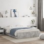 Concrete gray engineered wood bed with drawers 150x200 cm by , Beds and slatted bases - Ref: Foro24-3207269, Price: 194,43 €,...