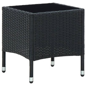 Mesa de jardín ratán sintético negro 40x40x45 cm de vidaXL, Mesas de jardín - Ref: Foro24-45901, Precio: 51,99 €, Descuento: %