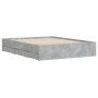 Concrete gray engineered wood bed with drawers 150x200 cm by , Beds and slatted bases - Ref: Foro24-3207269, Price: 194,43 €,...