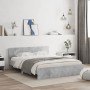 Concrete gray headboard bed frame and LED lights 160x200cm by , Beds and slatted bases - Ref: Foro24-3207598, Price: 196,35 €...