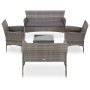 Set de muebles de jardín 5 pzas y cojines ratán sintético gris de vidaXL, Conjuntos de jardín - Ref: Foro24-45894, Precio: 24...