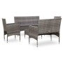 Set de muebles de jardín 5 pzas y cojines ratán sintético gris de vidaXL, Conjuntos de jardín - Ref: Foro24-45894, Precio: 24...