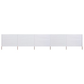 Paravientos de 5 paneles tela blanco arena 600x120 cm de vidaXL, Sombrillas - Ref: Foro24-47160, Precio: 50,09 €, Descuento: %