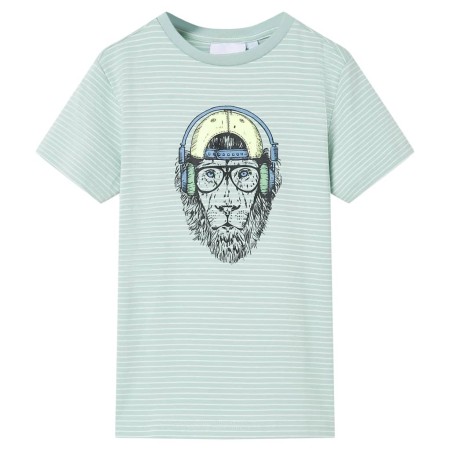 Camiseta infantil con rayas verde menta claro 128 de , Camisetas para niños - Ref: Foro24-12572, Precio: 9,99 €, Descuento: %