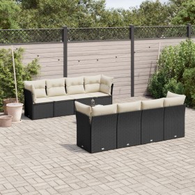 8-teiliges Gartensofa-Set und schwarze synthetische Rattankissen von , Gartensets - Ref: Foro24-3217306, Preis: 568,81 €, Rab...