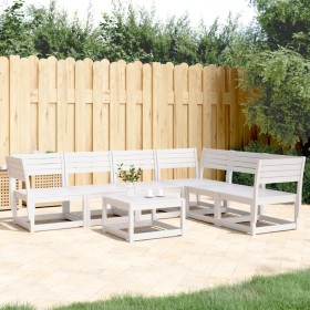 Gartensofa-Set 6-teilig aus massivem weißem Kiefernholz von , Gartensets - Ref: Foro24-3217016, Preis: 547,83 €, Rabatt: %