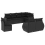 8-teiliges Gartensofa-Set und schwarze synthetische Rattankissen von , Modulare Sofas für den Außenbereich - Ref: Foro24-3221...