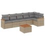 7-teiliges Gartensofa-Set und beige synthetische Rattankissen von , Gartensets - Ref: Foro24-3258398, Preis: 500,87 €, Rabatt: %