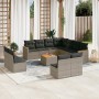 12-teiliges Gartensofa-Set mit grauen synthetischen Rattankissen von , Gartensets - Ref: Foro24-3258497, Preis: 707,92 €, Rab...