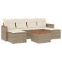 Set sofás de jardín 7 piezas y cojines ratán sintético beige de , Conjuntos de jardín - Ref: Foro24-3258628, Precio: 481,83 €...