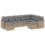 9-piece garden sofa set with beige synthetic rattan cushions by , Garden sets - Ref: Foro24-3258944, Price: 596,99 €, Discoun...