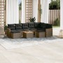 10-piece garden sofa set with gray synthetic rattan cushions by , Garden sets - Ref: Foro24-3258952, Price: 579,54 €, Discoun...