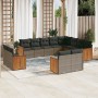 12-teiliges Gartensofa-Set mit grauen synthetischen Rattankissen von , Gartensets - Ref: Foro24-3260597, Preis: 953,56 €, Rab...