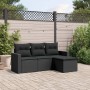 4-piece garden sofa set with black synthetic rattan cushions by , Garden sets - Ref: Foro24-3218855, Price: 239,68 €, Discoun...