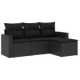 4-piece garden sofa set with black synthetic rattan cushions by , Garden sets - Ref: Foro24-3218855, Price: 239,68 €, Discoun...