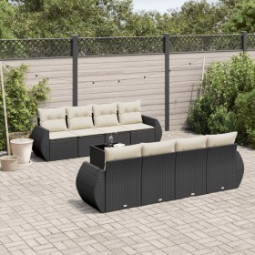 8-teiliges Gartensofa-Set und schwarze synthetische Rattankissen von , Gartensets - Ref: Foro24-3221145, Preis: 629,20 €, Rab...