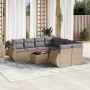 9-teiliges Gartensofa-Set mit beigen synthetischen Rattankissen von , Gartensets - Ref: Foro24-3221158, Preis: 624,44 €, Raba...