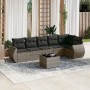 7-teiliges Gartensofa-Set mit grauen PE-Rattan-Kissen von , Gartensets - Ref: Foro24-3221399, Preis: 496,40 €, Rabatt: %