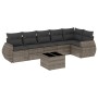 7-piece garden sofa set with gray PE rattan cushions by , Garden sets - Ref: Foro24-3221399, Price: 496,40 €, Discount: %