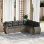 Set de muebles de jardín 6 pzas y cojines ratán sintético gris de , Conjuntos de jardín - Ref: Foro24-3221409, Precio: 428,27...