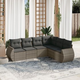 6-piece garden furniture set and gray synthetic rattan cushions by , Garden sets - Ref: Foro24-3221409, Price: 428,27 €, Disc...