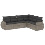 6-piece garden furniture set and gray synthetic rattan cushions by , Garden sets - Ref: Foro24-3221409, Price: 428,27 €, Disc...