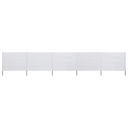 Paravientos de playa de 5 paneles tela blanco arena 600x160cm de vidaXL, Sombrillas - Ref: Foro24-47166, Precio: 69,82 €, Des...