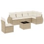 7-teiliges Gartensofa-Set und beigefarbene synthetische Rattankissen von , Gartensets - Ref: Foro24-3221437, Preis: 592,08 €,...