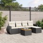 6-teiliges Gartensofa-Set und schwarze synthetische Rattankissen von , Gartensets - Ref: Foro24-3224978, Preis: 371,20 €, Rab...