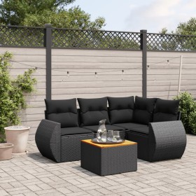 5-teiliges Gartenmöbel-Set und schwarze synthetische Rattankissen von , Gartensets - Ref: Foro24-3224984, Preis: 344,99 €, Ra...