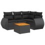 Set de muebles de jardín 5 pzas y cojines ratán sintético negro de , Conjuntos de jardín - Ref: Foro24-3224984, Precio: 349,6...