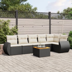 7-teiliges Garten-Essset und schwarze Kissen aus synthetischem Rattan von , Gartensets - Ref: Foro24-3225013, Preis: 475,37 €...