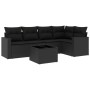 6-teiliges Gartensofa-Set und schwarze synthetische Rattankissen von , Gartensets - Ref: Foro24-3218925, Preis: 368,42 €, Rab...