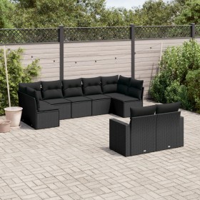 8-teiliges Gartensofa-Set und schwarze synthetische Rattankissen von , Gartensets - Ref: Foro24-3219405, Preis: 541,60 €, Rab...