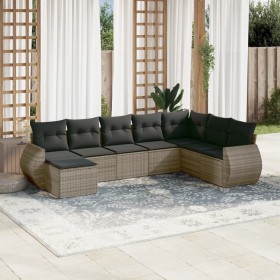 8-piece garden sofa set and gray synthetic rattan cushions by , Modular outdoor sofas - Ref: Foro24-3221759, Price: 551,58 €,...